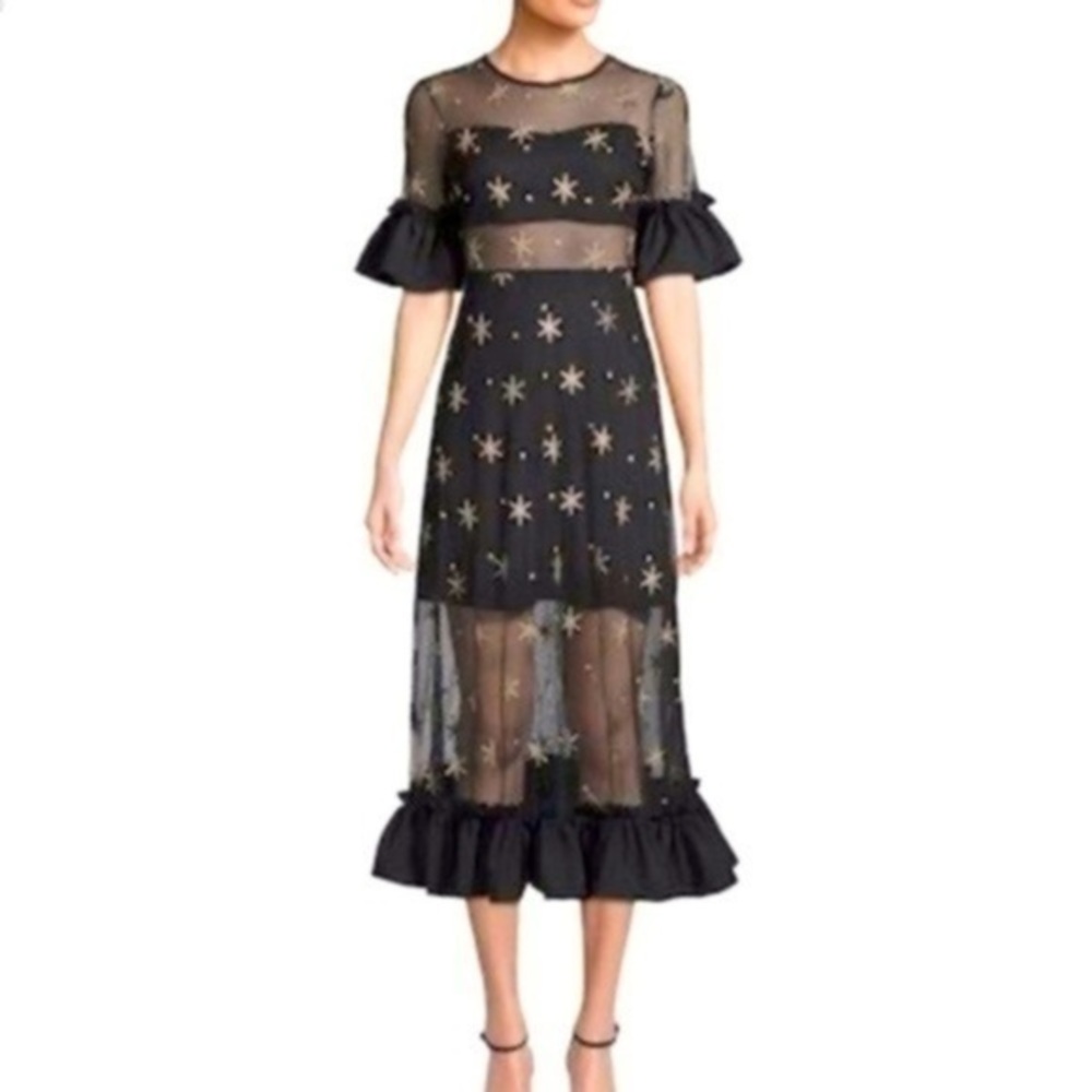 Haute Rogue MAXI Black sheer cutout dress - NWT​​​​​​​​​​​​​